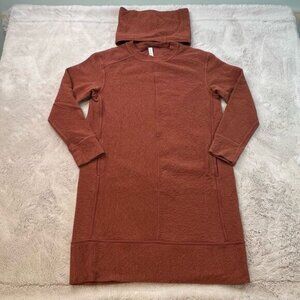 Lululemon On Repeat Dress Heathered Rustic Clay Brown Size 10 Sweater
